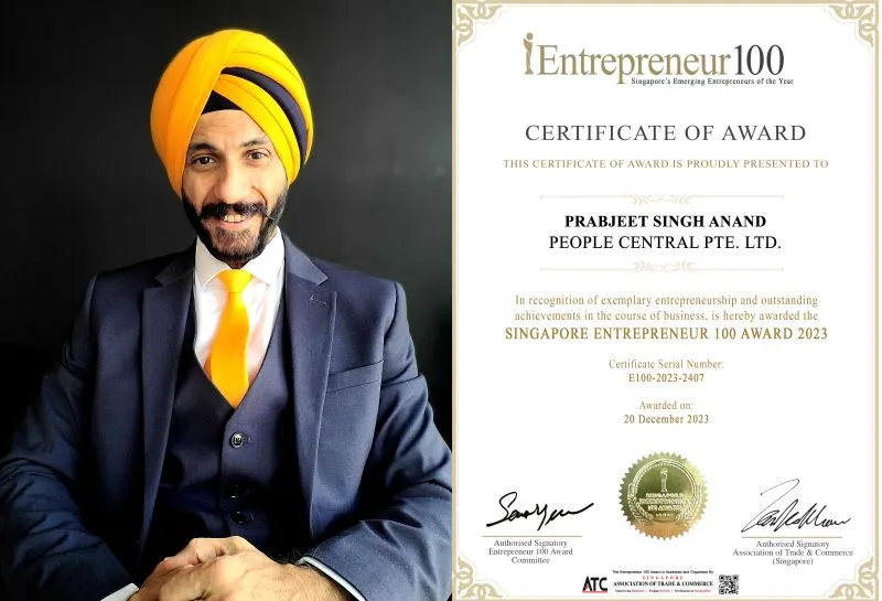 Singapore Entrepreneur 100 Award — 2023