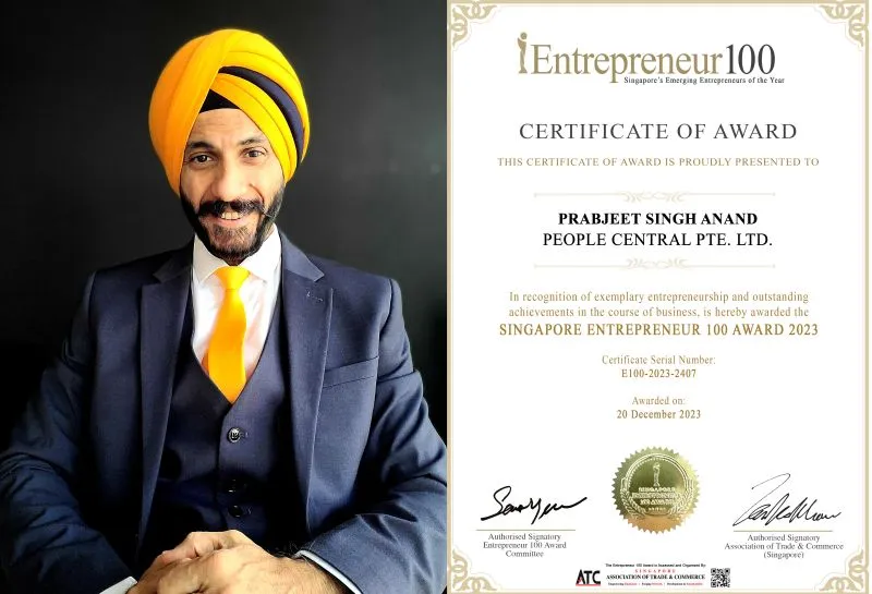 Singapore Enterpreneur 100 Award 2024